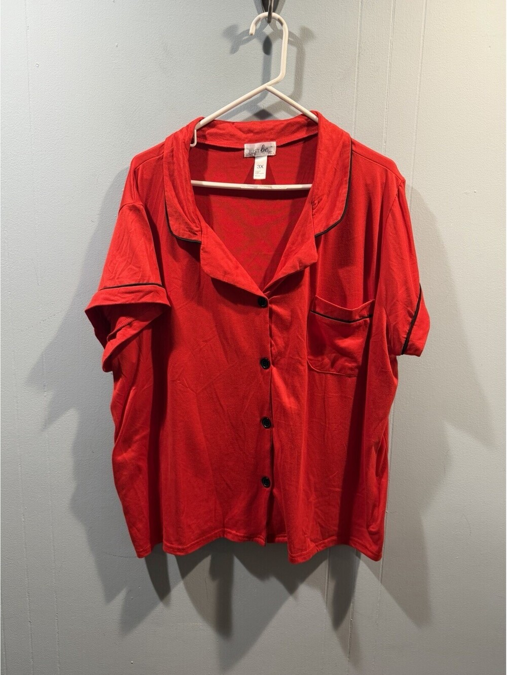 Womens Just Be Sleepwear Shirt Size 3X Red